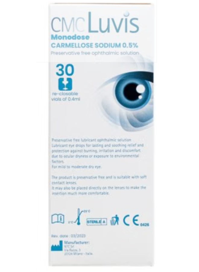 CMC Luvis Monodose 0.5% Sdu Eye Drops 0.4 Ml X 30 S - Image 2
